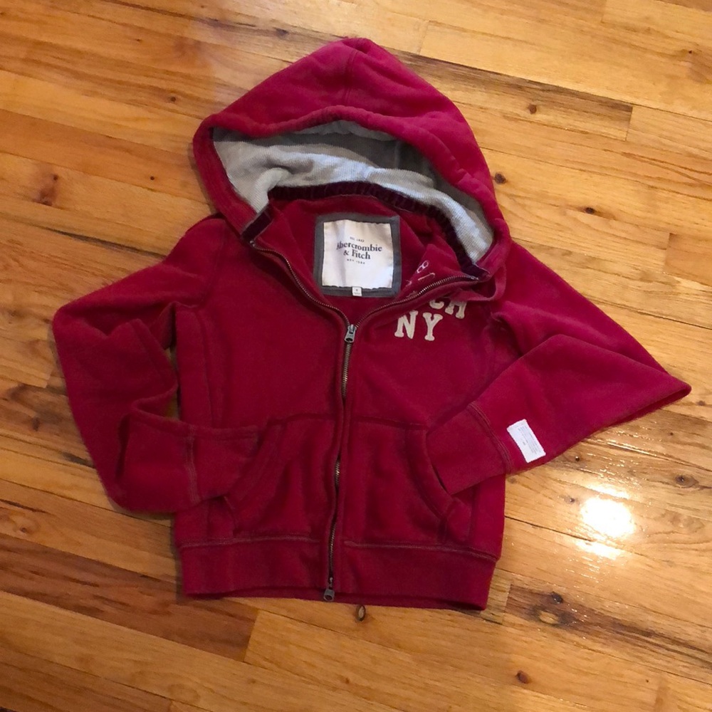Abercrombie & Fitch red zip up hoodie